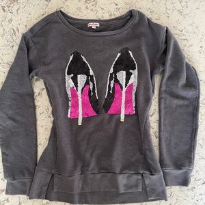 Juicy Couture Vintage Women's Sequin High Heels Design Sweatshirt Top Size XS